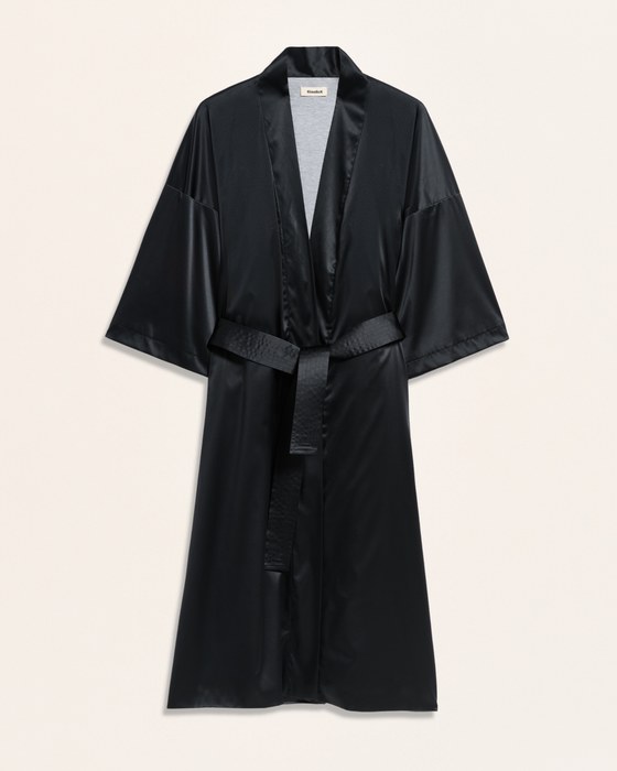 Satin-Kimono mit Jersey-Futter