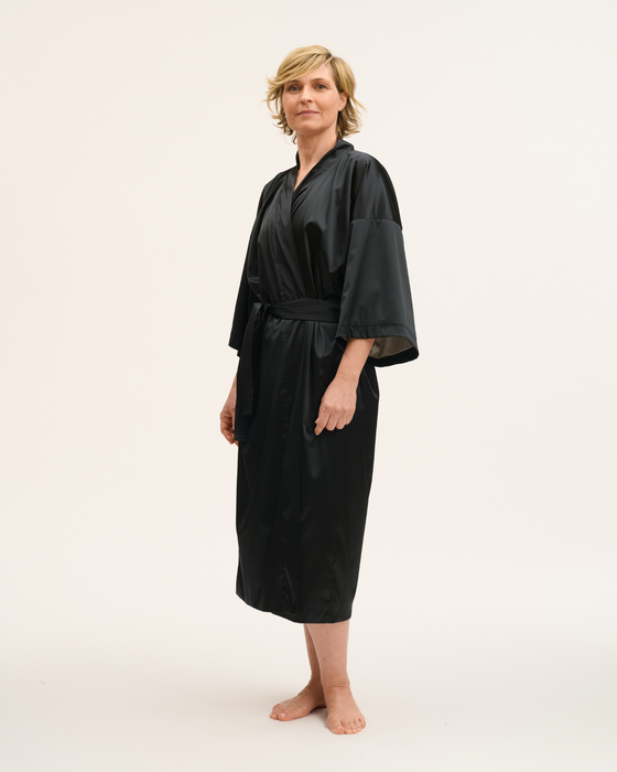 Satin-Kimono mit Jersey-Futter