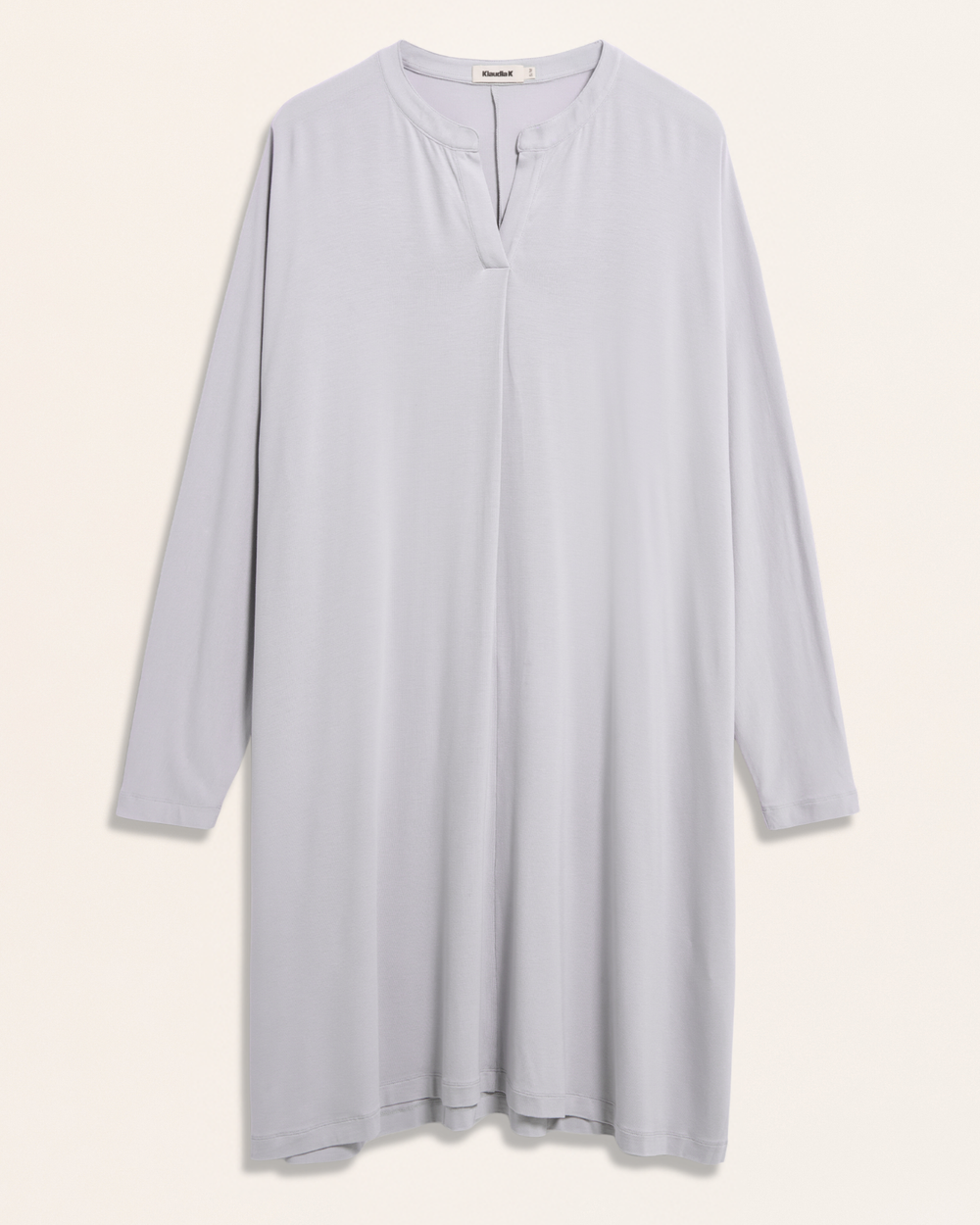 Langarm-Nachthemd aus Ecovero - Light Grey - Klaudia K