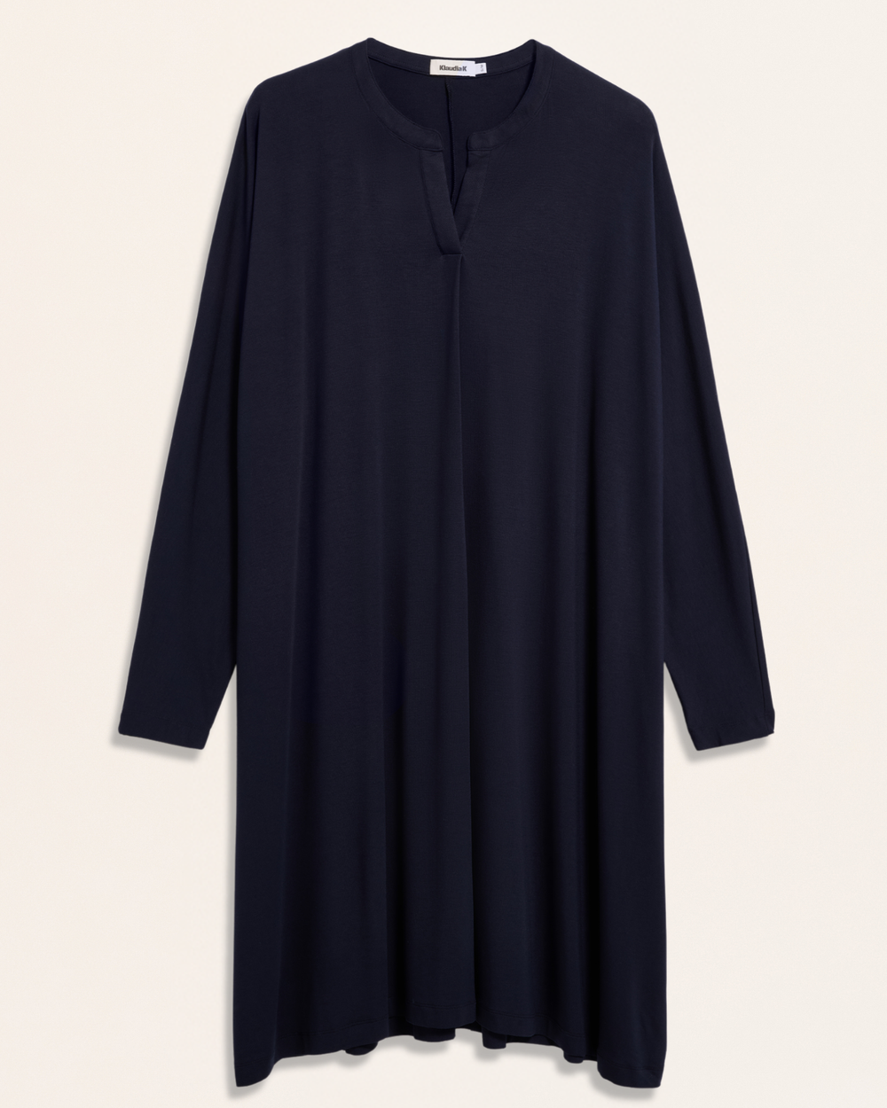 Langarm-Nachthemd aus Ecovero -Navy - Klaudia K