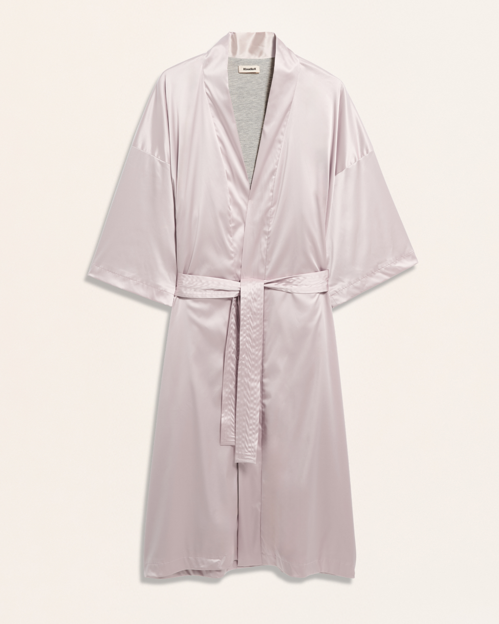 Satin-Kimono mit Jersey-Futter