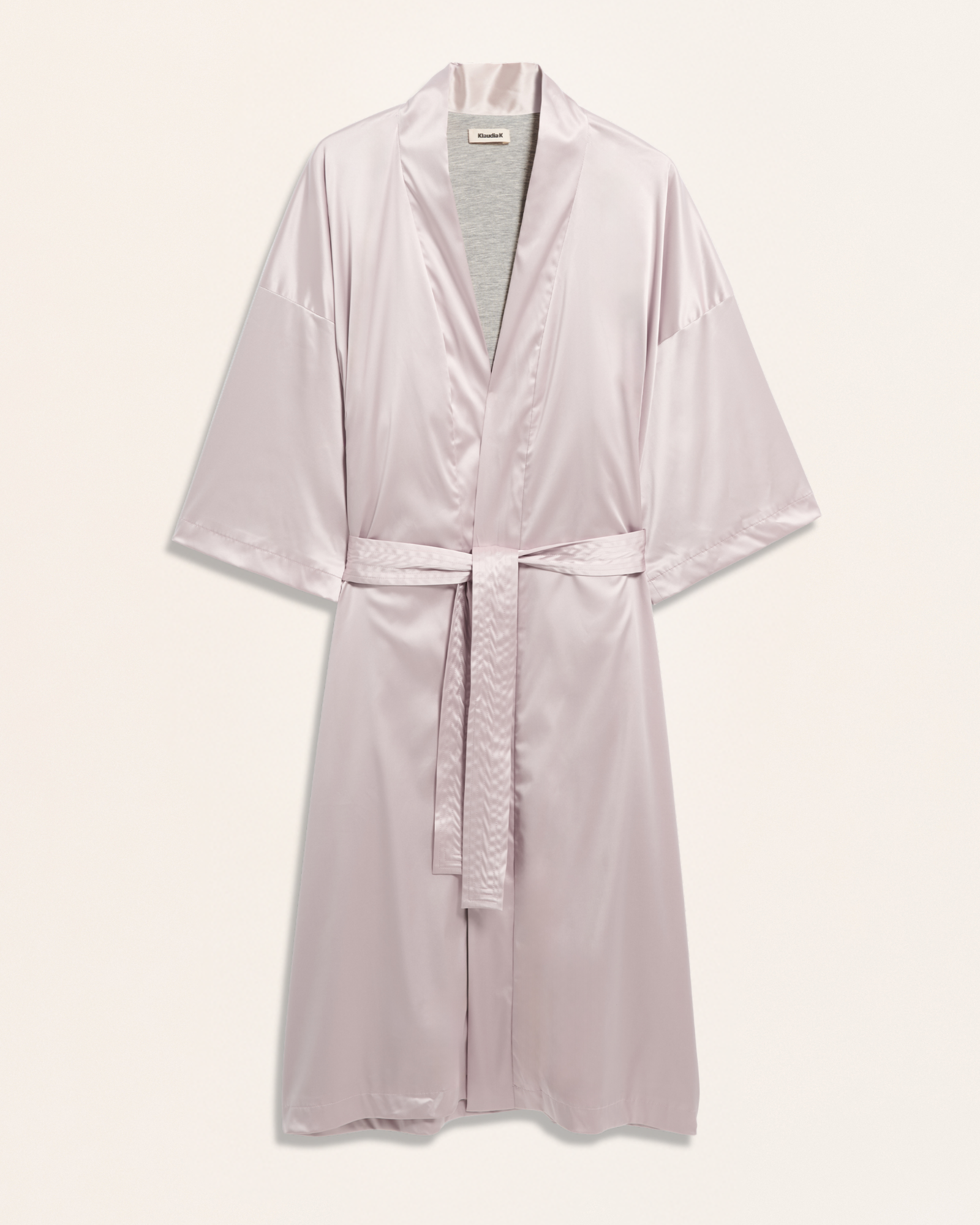 Satin-Kimono mit Jersey-Futter